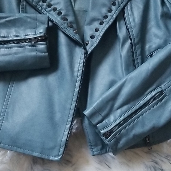 Blue Biker Jacket - Picture 3 of 13